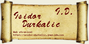 Isidor Durkalić vizit kartica
